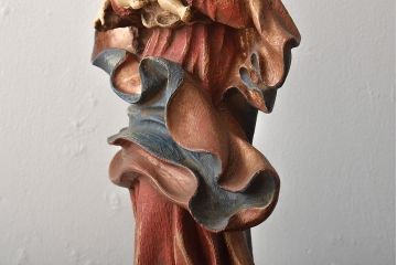 東欧ヴィンテージ　聖母マリア像　木彫(キリストイコン画、ビンテージ)(R-044212)