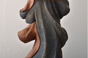 東欧ヴィンテージ　聖母マリア像　木彫(キリストイコン画、ビンテージ)(R-044212)