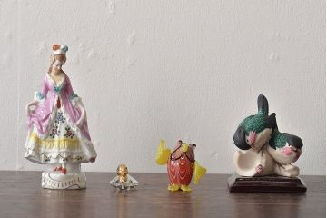 中古　イタリア　ドイツ　Richard Ginori(リチャードジノリ)など　フィギュリンセット(ディスプレイ、ベネチアンガラス?)(R-044214)