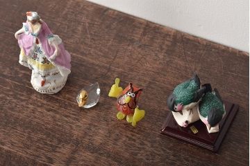 中古　イタリア　ドイツ　Richard Ginori(リチャードジノリ)など　フィギュリンセット(ディスプレイ、ベネチアンガラス?)(R-044214)