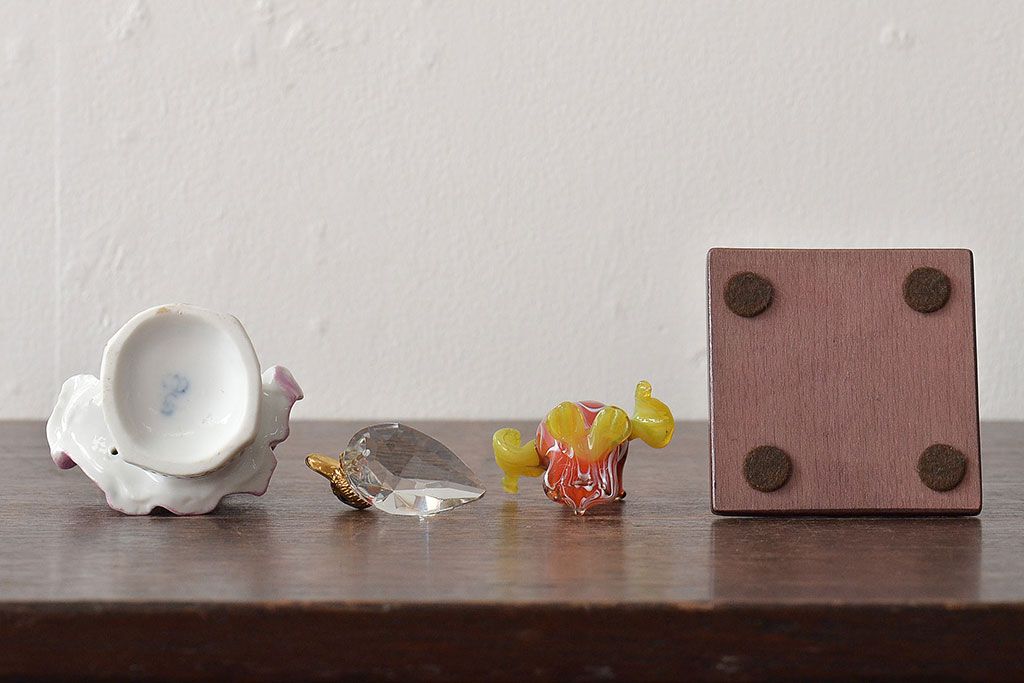 中古　イタリア　ドイツ　Richard Ginori(リチャードジノリ)など　フィギュリンセット(ディスプレイ、ベネチアンガラス?)(R-044214)