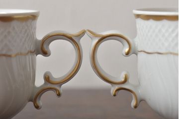 中古　ハンガリー　HOLLOHAZA(ホロハーザ)　Pannonia(パノニア)　カップ&ソーサー6客セット(洋食器)(R-044215)