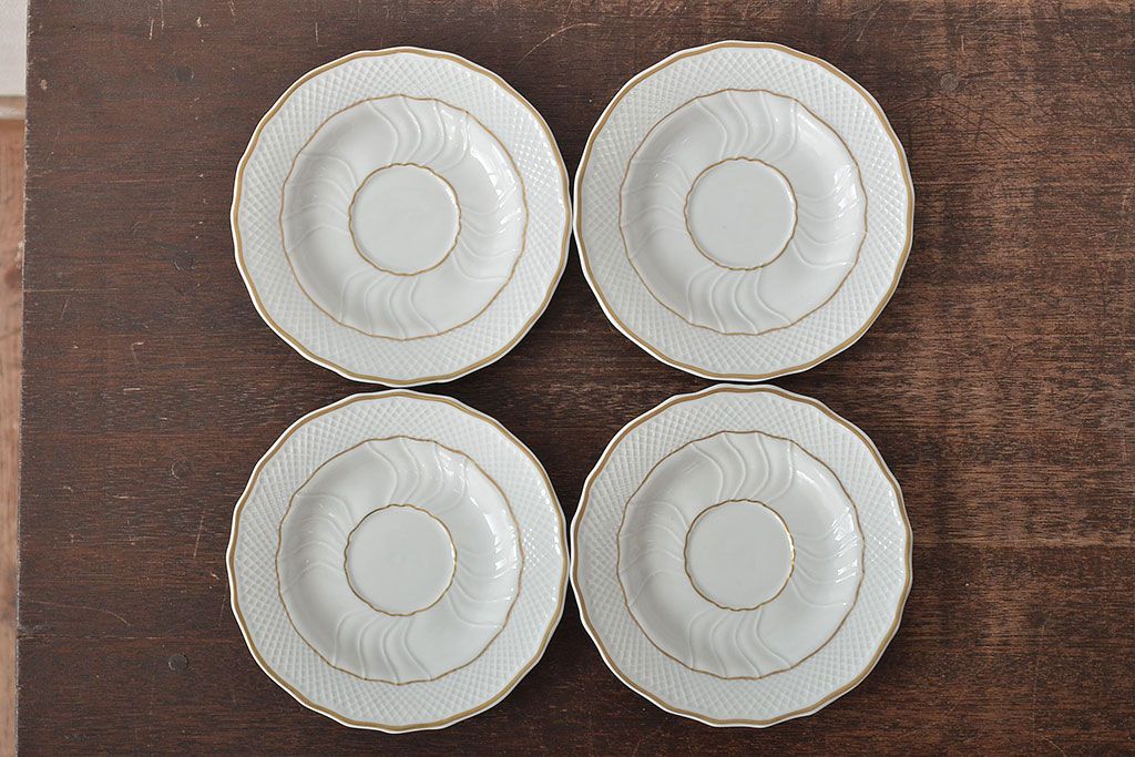 中古　ハンガリー　HOLLOHAZA(ホロハーザ)　Pannonia(パノニア)　カップ&ソーサー4客セット(洋食器)(R-044217)