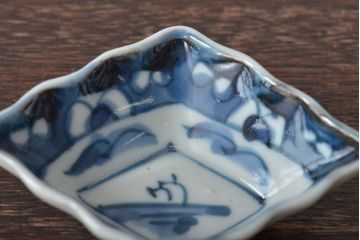 江戸〜明治　古伊万里　渦福蓋茶碗など8点(染付湯呑、小皿、醤油皿)(R-044218)
