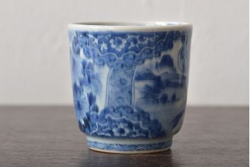 江戸〜明治　古伊万里　渦福蓋茶碗など8点(染付湯呑、小皿、醤油皿)(R-044218)