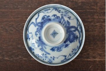 江戸〜明治　古伊万里　渦福蓋茶碗など8点(染付湯呑、小皿、醤油皿)(R-044218)