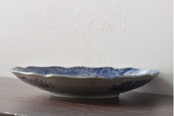 古民具　大正期　「天莫空勾践 時非無范蠡」　図変わり九寸印判皿(武者絵、大皿、和食器)(R-044220)