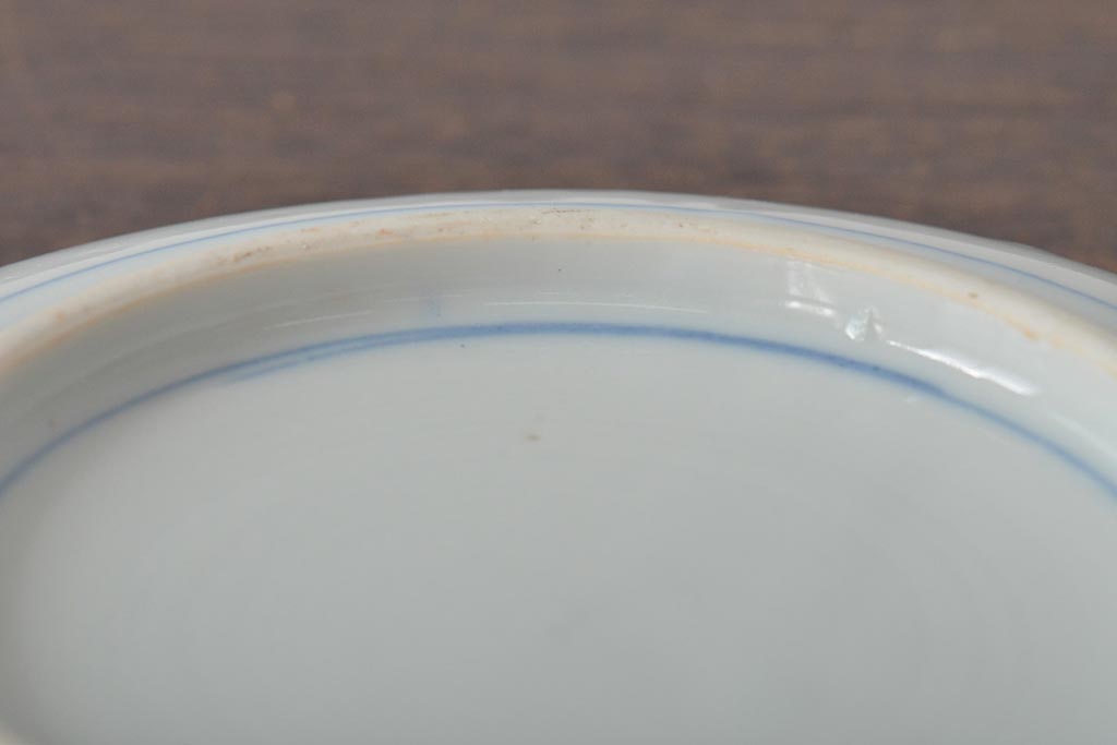 明治〜大正　鯉の図　図変わり6寸印判皿3枚(中皿)(R-044222)