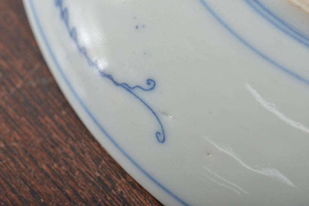 明治〜大正　鯉の図　図変わり6寸印判皿3枚(中皿)(R-044222)