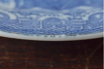 大正期　桜閣花鳥図　楕円印判皿5枚(和食器)(R-044227)