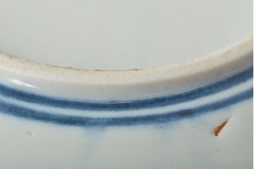 大正期　桜閣花鳥図　楕円印判皿5枚(和食器)(R-044227)