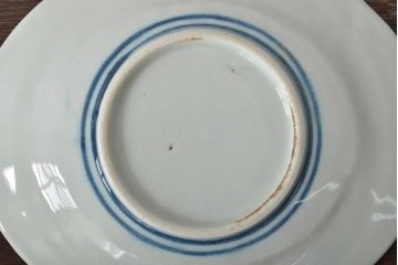 大正期　桜閣花鳥図　楕円印判皿4枚(和食器)(R-044229)