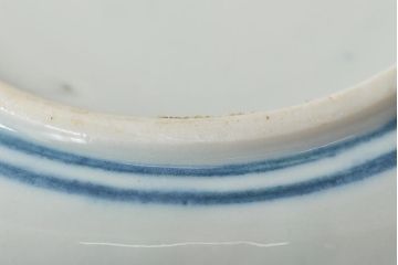 大正期　桜閣花鳥図　楕円印判皿4枚(和食器)(R-044229)