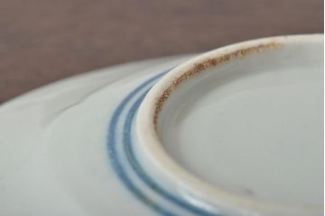 大正期　桜閣花鳥図　楕円印判皿4枚(和食器)(R-044229)