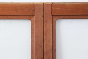 アンティーク建具　昭和初期　腰板ケヤキ材　高さもたっぷりある大きなガラス戸4枚セット(引き戸、建具)(R-044238)