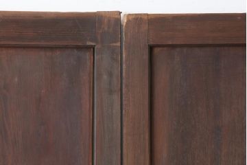 アンティーク建具　和製アンティーク　明治大正期　和モダンスタイルにぴったりな格子帯戸2枚セット　(R-044240)