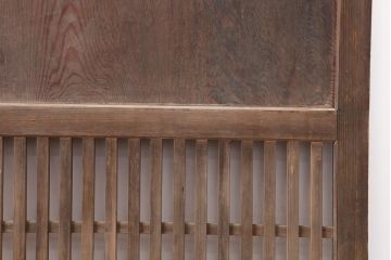 アンティーク建具　和製アンティーク　明治大正期　和モダンスタイルにぴったりな格子帯戸2枚セット　(R-044240)