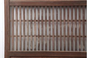 アンティーク建具　和製アンティーク　明治大正期　和モダンスタイルにぴったりな格子帯戸2枚セット　(R-044240)