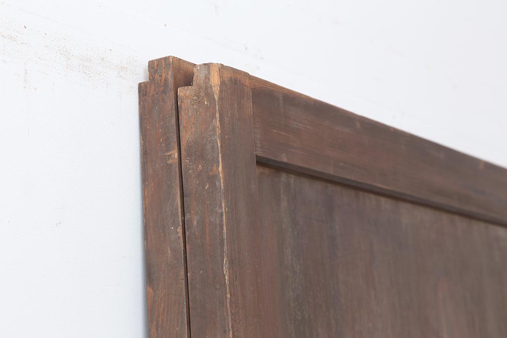 アンティーク建具　和製アンティーク　明治大正期　和モダンスタイルにぴったりな格子帯戸2枚セット　(R-044240)