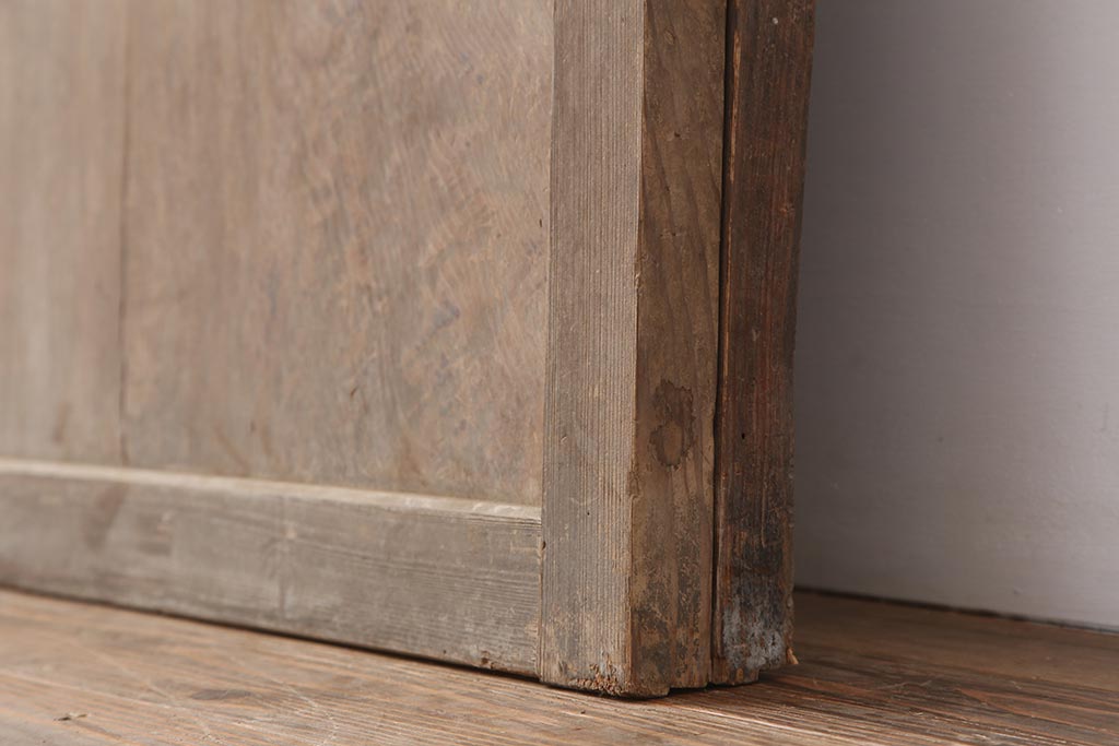 アンティーク建具　和製アンティーク　明治大正期　和モダンスタイルにぴったりな格子帯戸2枚セット　(R-044240)