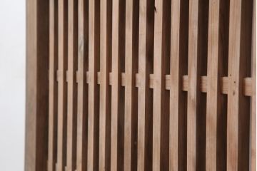 アンティーク建具　和製アンティーク　明治大正期　和モダンスタイルにぴったりな格子帯戸2枚セット　(R-044240)