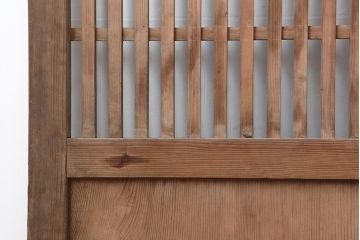 アンティーク建具　和製アンティーク　明治大正期　和モダンスタイルにぴったりな格子帯戸2枚セット　(R-044240)