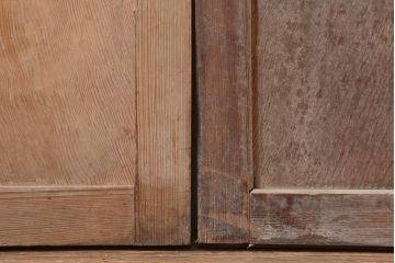 アンティーク建具　和製アンティーク　明治大正期　和モダンスタイルにぴったりな格子帯戸2枚セット　(R-044240)