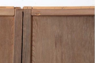 アンティーク建具　明治大正期　帯部分のガラスがお好みで作れるガラス帯戸4枚セット(引き戸、建具)(R-044241)