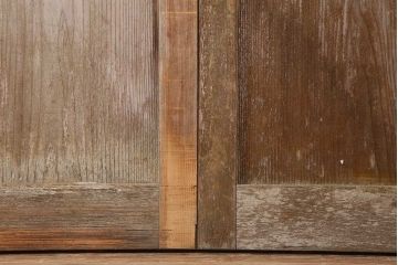 ビンテージ建具　昭和初期　ダイヤガラス入り　レトロな雰囲気漂うガラス戸3枚セット(引き戸、建具)(R-044242)