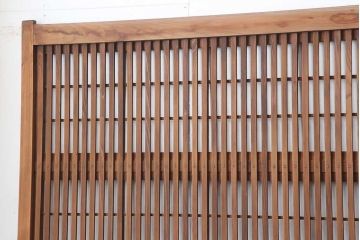 アンティーク建具　昭和初期　裏障子付き　細やかな桟が風情のある格子戸4枚セット(ガラス帯戸、格子帯戸、引き戸、建具)(R-044243)