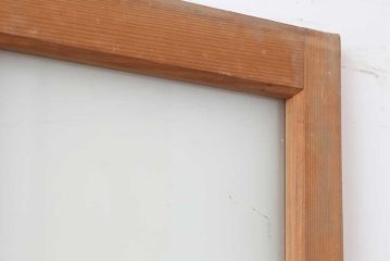 レトロ建具　すりガラス入り　昭和レトロな雰囲気漂うガラス戸2枚セット(引き戸、建具)(R-044254)