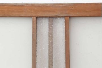 レトロ建具　すりガラス入り　昭和レトロな雰囲気漂うガラス戸2枚セット(引き戸、建具)(R-044254)