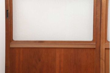 アンティーク建具　昭和中期　モールガラス入り　すっきりとした印象のガラス戸4枚セット(引き戸、建具)(R-044255)