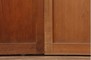 アンティーク建具　昭和中期　モールガラス入り　すっきりとした印象のガラス戸4枚セット(引き戸、建具)(R-044255)