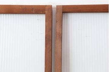 アンティーク建具　昭和中期　モールガラス入り　すっきりとした印象のガラス戸4枚セット(引き戸、建具)(R-044256)