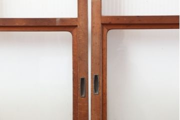 アンティーク建具　昭和中期　モールガラス入り　すっきりとした印象のガラス戸4枚セット(引き戸、建具)(R-044256)