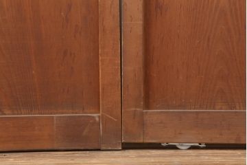 アンティーク建具　昭和中期　モールガラス入り　すっきりとした印象のガラス戸4枚セット(引き戸、建具)(R-044256)