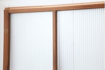 アンティーク建具　昭和中期　モールガラス入り　すっきりとした印象のガラス戸4枚セット(引き戸、建具)(R-044256)