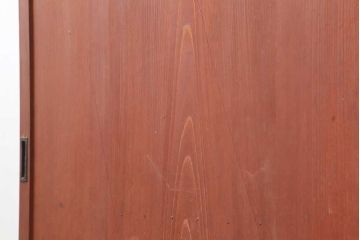 アンティーク建具　明治大正期　赤味がかった木色が目をひく板戸2枚セット(引き戸、建具)(R-044258)