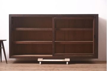 アンティーク家具　和製アンティーク　明治大正期　前面ヒノキ材　上品な木味の収納棚(サイドボード、戸棚)(R-044265)