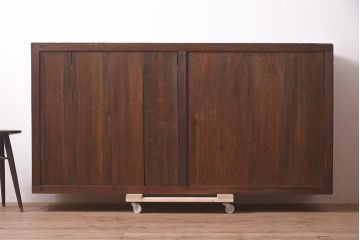 アンティーク家具　和製アンティーク　明治大正期　前面ヒノキ材　上品な木味の収納棚(サイドボード、戸棚)(R-044265)