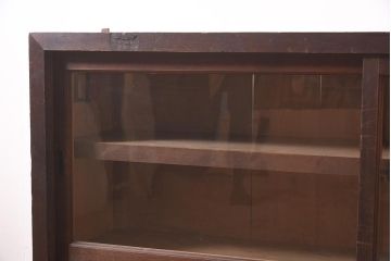 アンティーク家具　和製アンティーク　明治大正期　前面ヒノキ材　上品な木味の収納棚(サイドボード、戸棚)(R-044266)