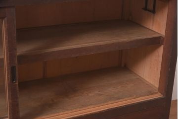 アンティーク家具　和製アンティーク　明治大正期　前面ヒノキ材　上品な木味の重ね収納棚(キャビネット、食器棚、戸棚)(R-044267)