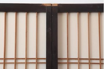 アンティーク建具　和製アンティーク　大正昭和初期　レトロガラス入り　和の趣あふれる障子戸4枚セット(引き戸、建具、ガラス帯戸)(R-044270)