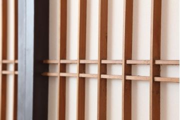 アンティーク建具　和製アンティーク　大正昭和初期　レトロガラス入り　和の趣あふれる障子戸4枚セット(引き戸、建具、ガラス帯戸)(R-044270)