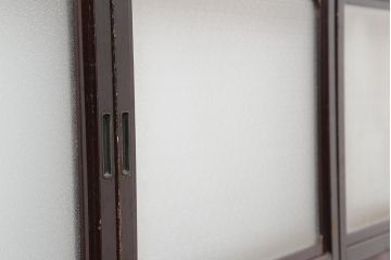 アンティーク建具　和製アンティーク　大正昭和初期　レトロガラス入り　和の趣あふれる障子戸4枚セット(引き戸、建具、ガラス帯戸)(R-044270)