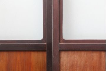 アンティーク建具　和製アンティーク　大正昭和初期　レトロガラス入り　和の趣あふれる障子戸4枚セット(引き戸、建具、ガラス帯戸)(R-044271)