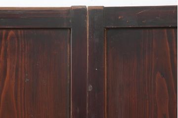 アンティーク建具　和製アンティーク　明治期　タヌキの意匠の引手が味わい深い板戸4枚セット(建具、引き戸)(R-044272)