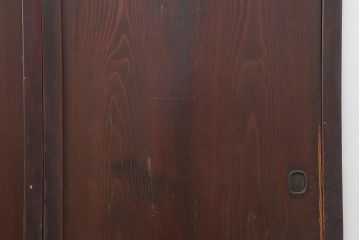 アンティーク建具　和製アンティーク　明治期　タヌキの意匠の引手が味わい深い板戸4枚セット(建具、引き戸)(R-044272)