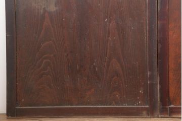 アンティーク建具　和製アンティーク　明治期　タヌキの意匠の引手が味わい深い板戸4枚セット(建具、引き戸)(R-044272)